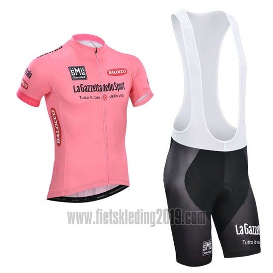 2014 Fietskleding Giro D'italie Roze Korte Mouwen en Koersbroek